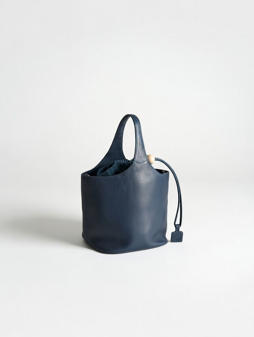 Hadiqa Bloom Lychee Leather Bucket Bag