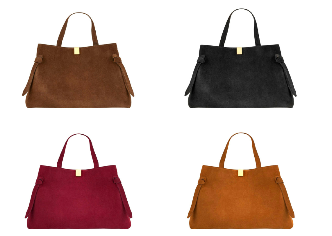 Hadiqa Bloom Gyoza Suede Tote