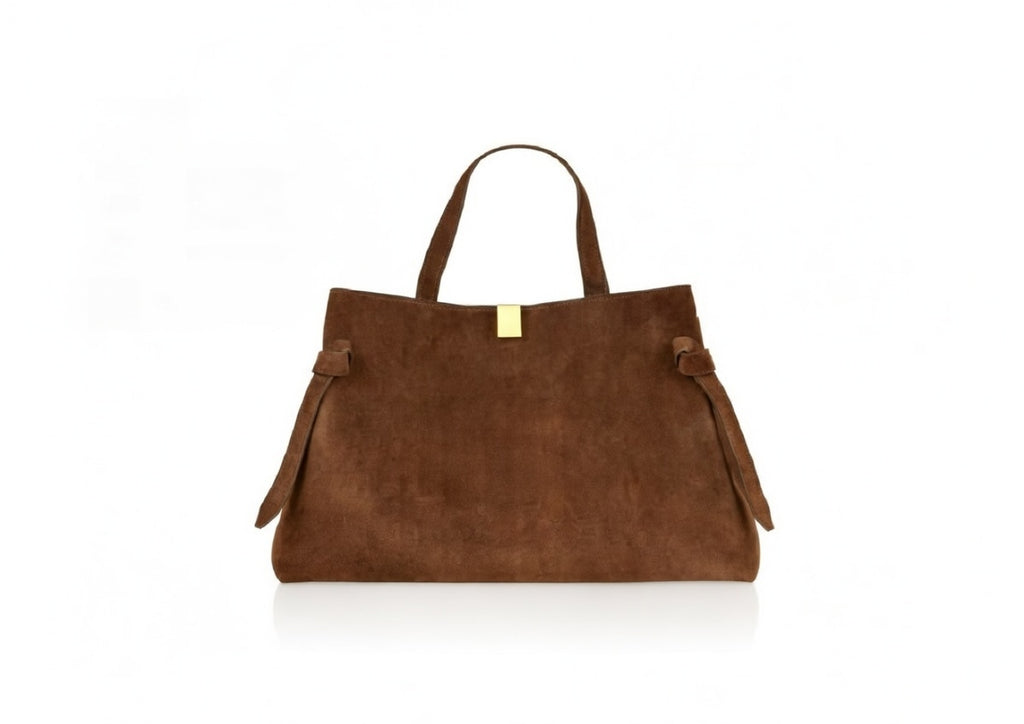 Hadiqa Bloom Gyoza Suede Tote