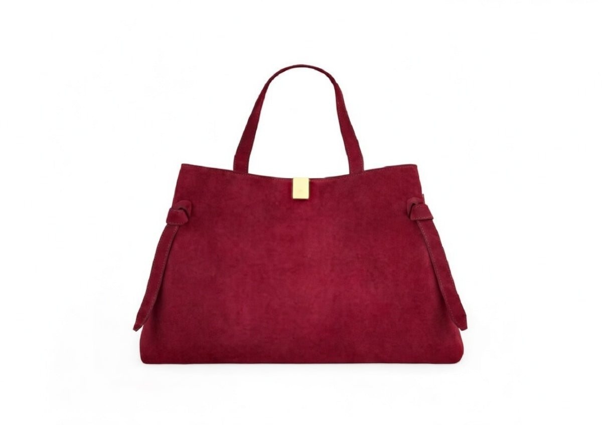 Hadiqa Bloom Gyoza Suede Tote