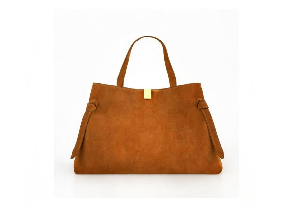 Hadiqa Bloom Gyoza Suede Tote