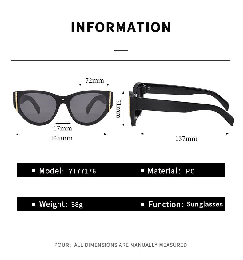 Lail Contour Gilded Edge Cat-Eye Sunglasses