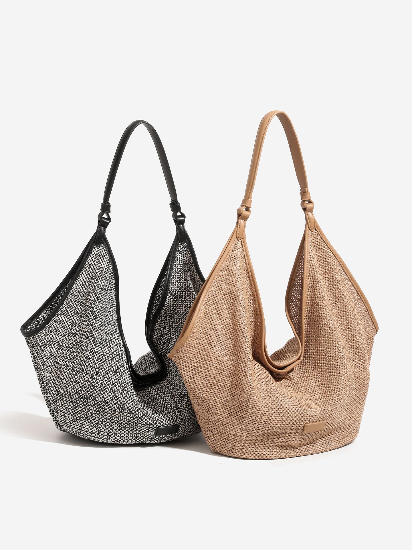 Rimal Echo Slouchy Raffia Woven Hobo Bag