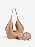 Rimal Echo Slouchy Raffia Woven Hobo Bag