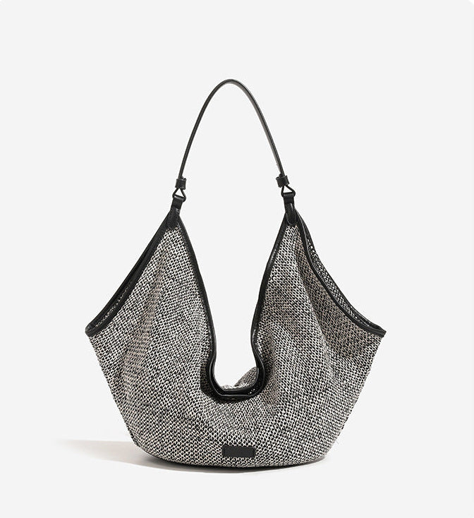 Rimal Echo Slouchy Raffia Woven Hobo Bag
