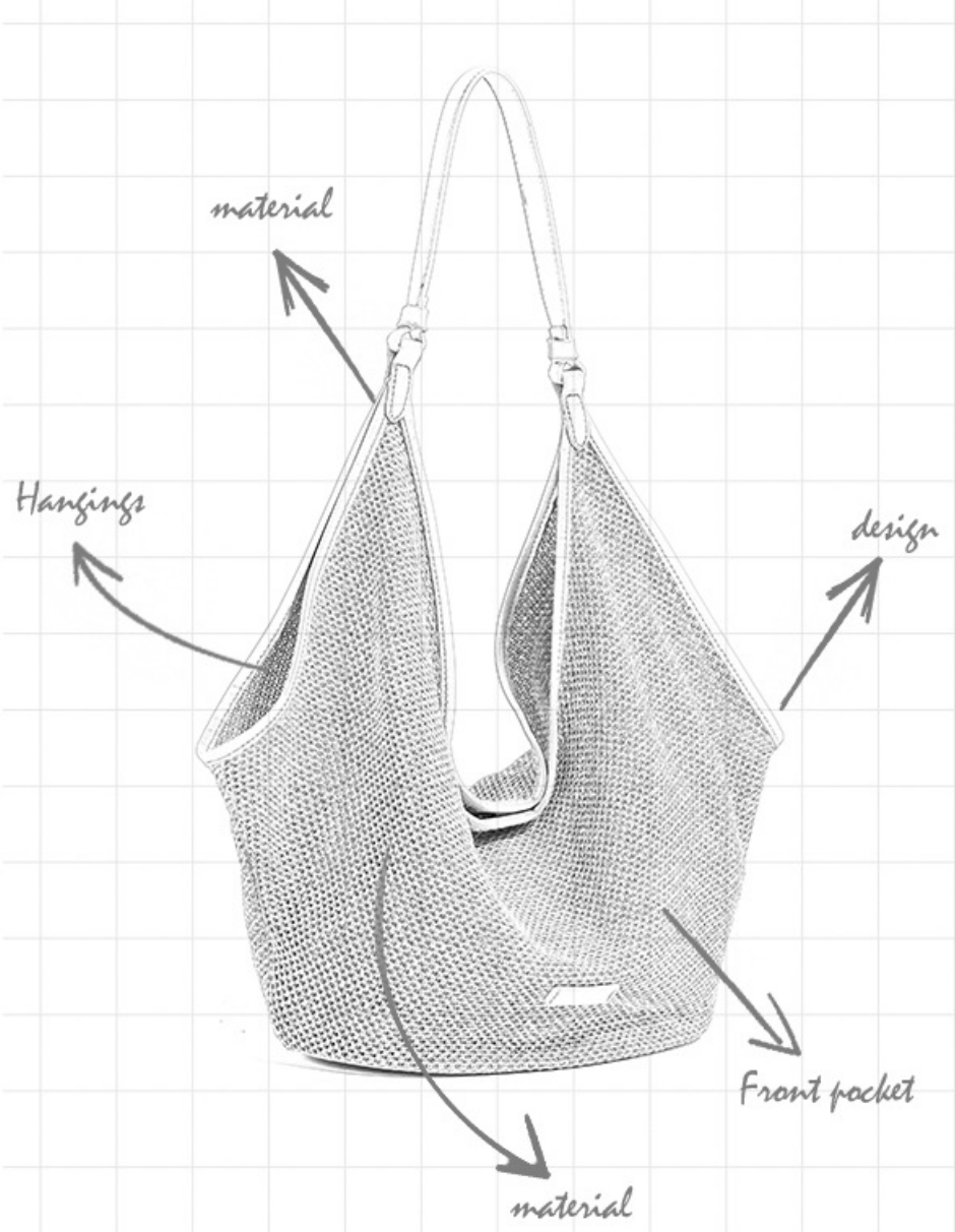 Rimal Echo Slouchy Raffia Woven Hobo Bag