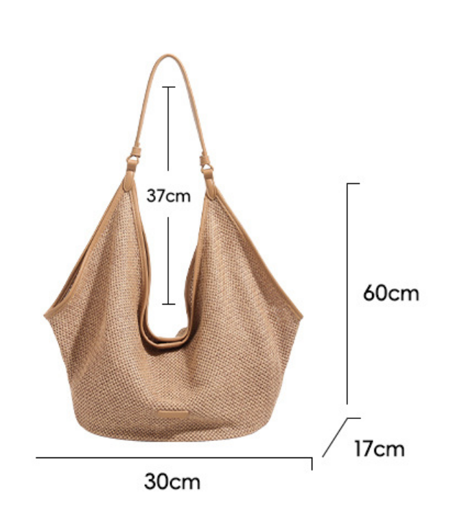 Rimal Echo Slouchy Raffia Woven Hobo Bag