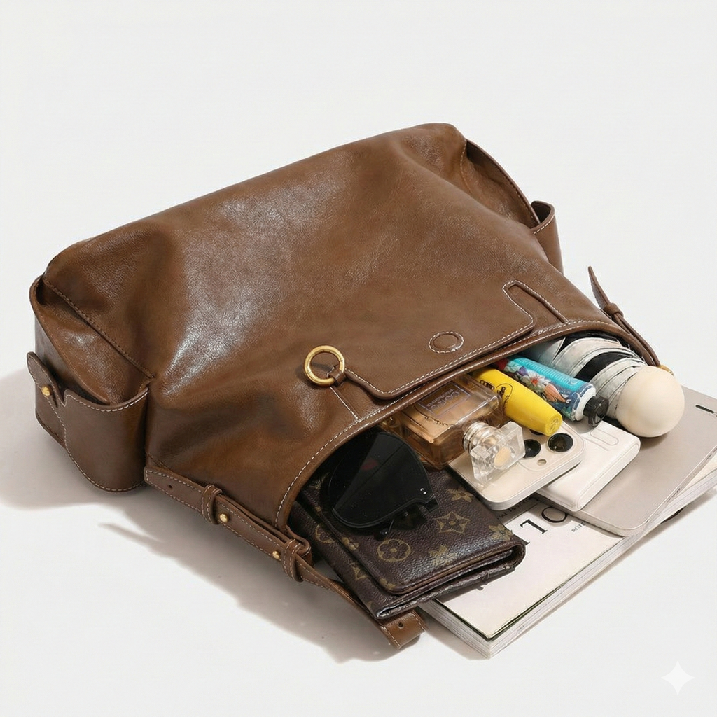 Rimal Echo Trace Dual-Size Tote – Soft Minimalist Brown