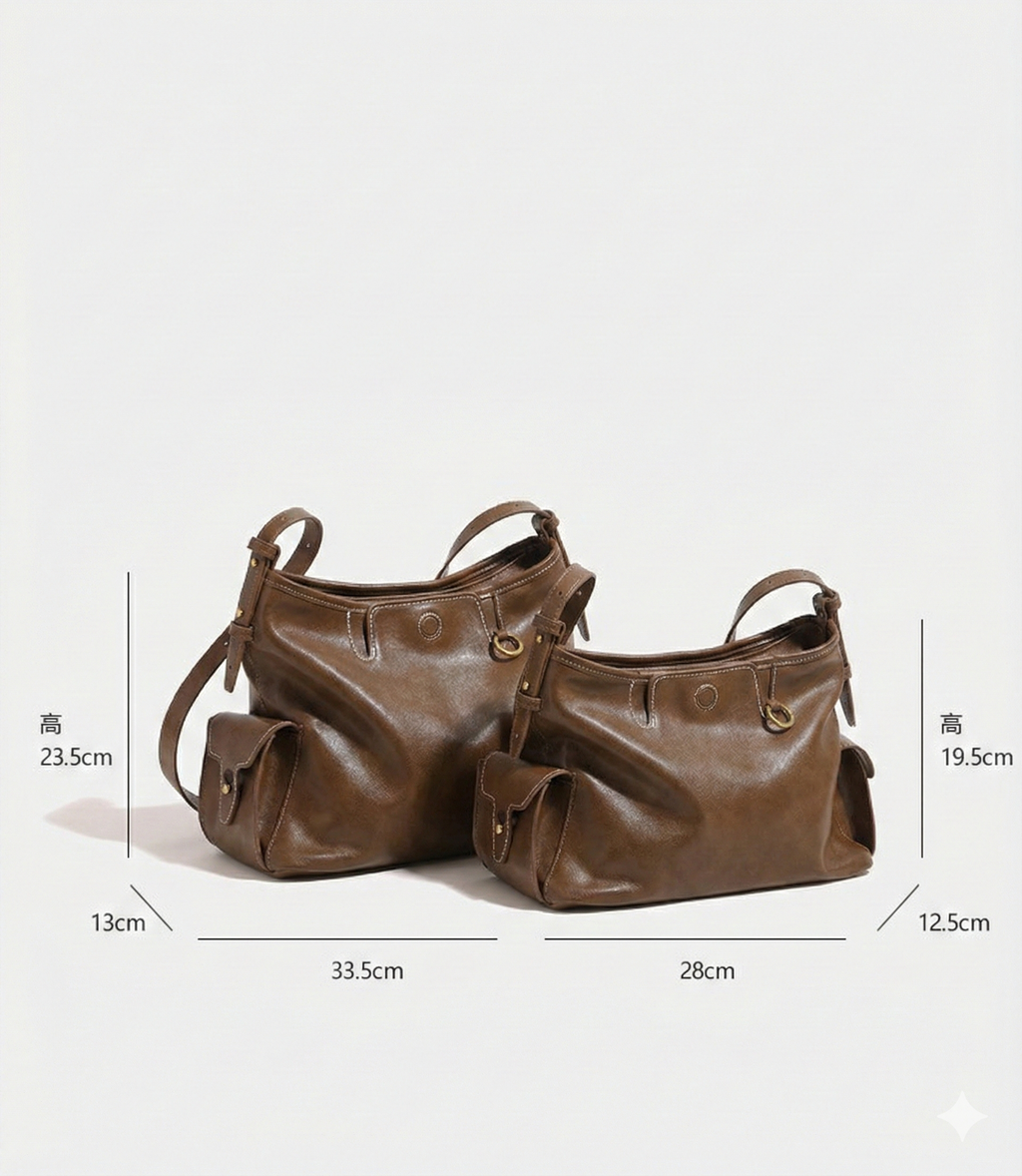 Rimal Echo Trace Dual-Size Tote – Soft Minimalist Brown